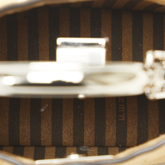 Fendi Peekaboo Suede Python 2WAY Mini Handbag Brown - Picture 6 of 9